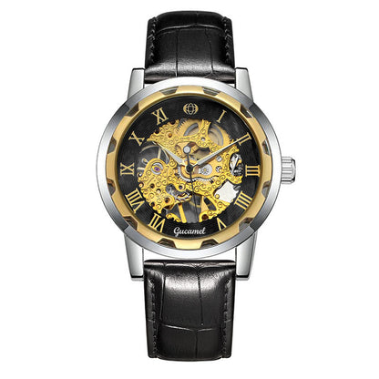 Steel Strip Hollow Gold Mechanical Watch