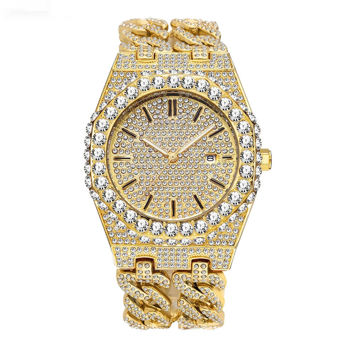 Iced Diamond Cuban Link Chain Watch