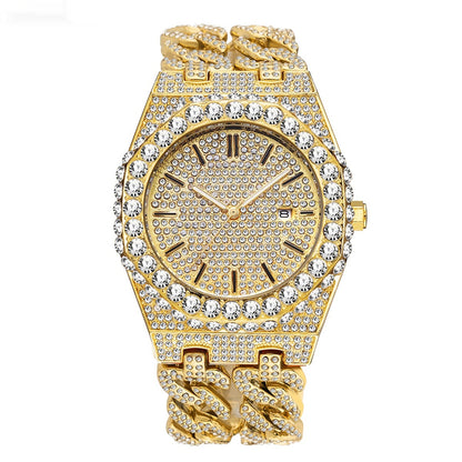 Iced Diamond Cuban Link Chain Watch