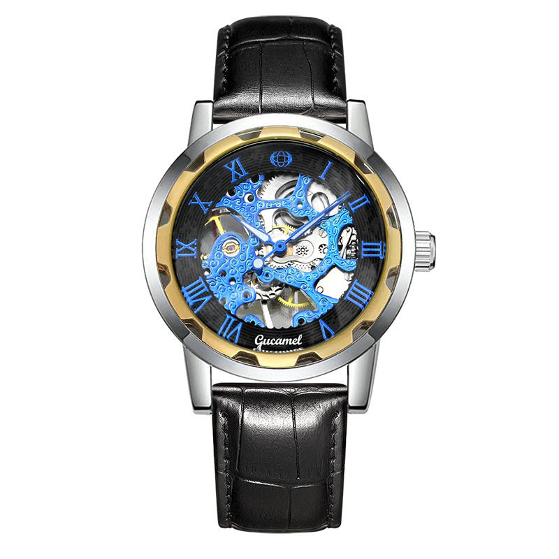 Steel Strip Hollow Gold Mechanical Watch