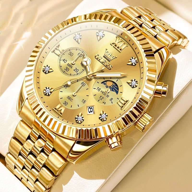 Men's Golden Quartz Watch