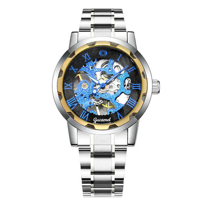 Steel Strip Hollow Gold Mechanical Watch