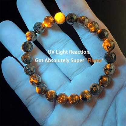 Natural Flame Stone Bead Bracelet