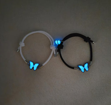 Luminous Blue Butterfly Jewelry Set