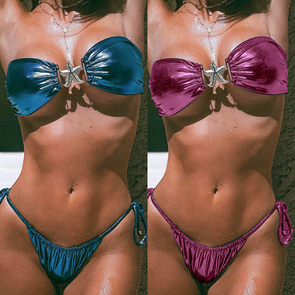 Blue Glossy Starfish Bikini