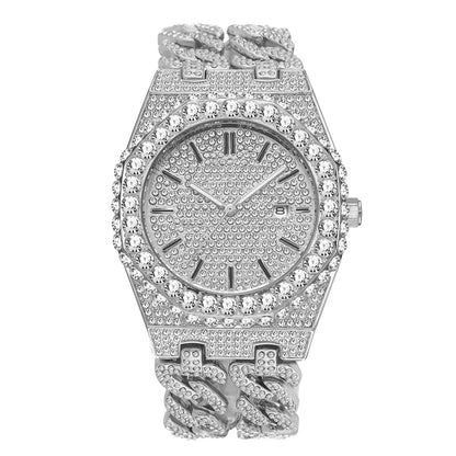 Iced Diamond Cuban Link Chain Watch