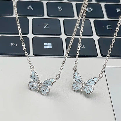 Luminous Blue Butterfly Jewelry Set