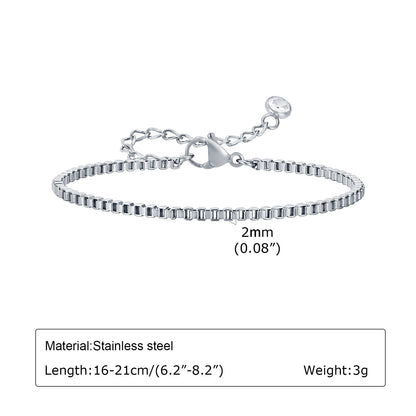 Personalized Stainless Steel Box Chain Bracelet