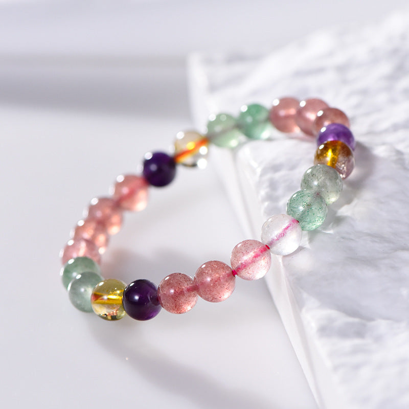 Strawberry Quartz Bead Bracelet