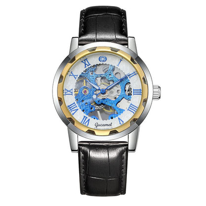 Steel Strip Hollow Gold Mechanical Watch