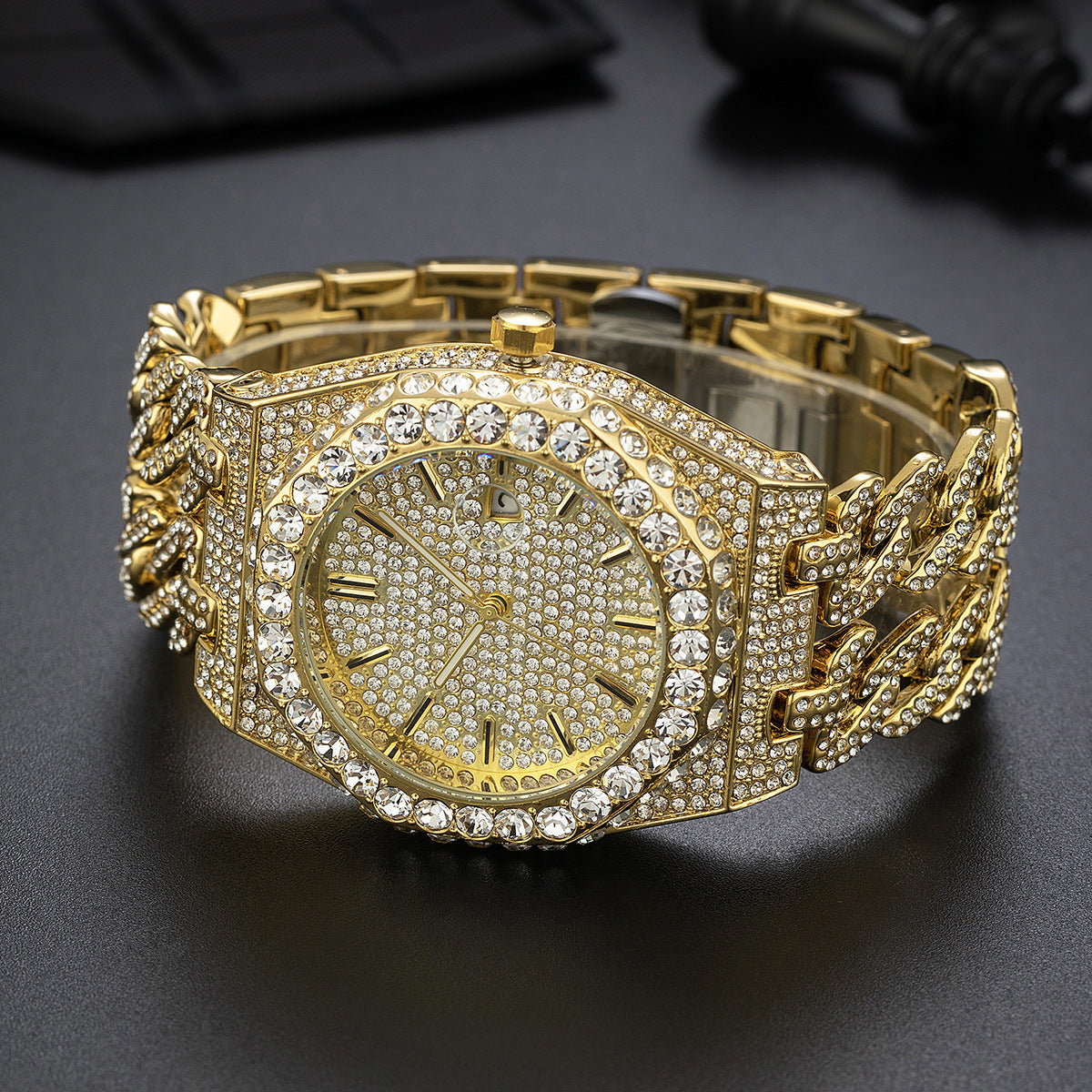 Iced Diamond Cuban Link Chain Watch