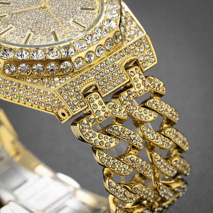 Iced Diamond Cuban Link Chain Watch