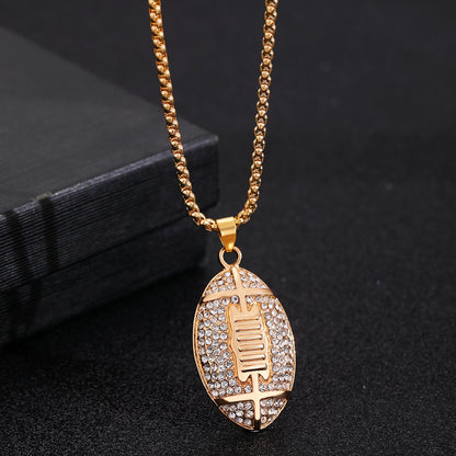 American Football Pendant Necklace