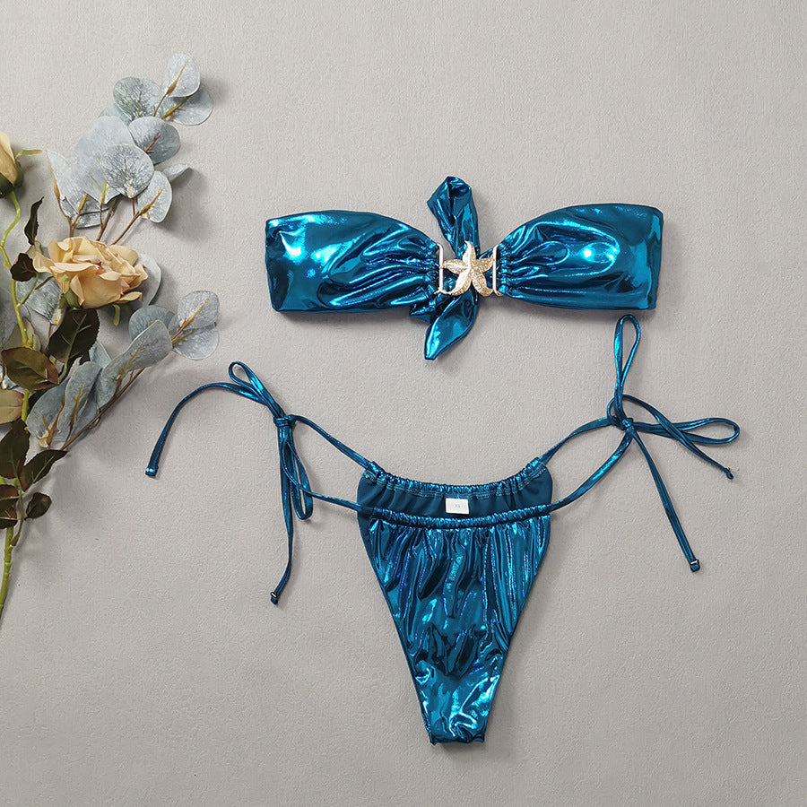 Blue Glossy Starfish Bikini