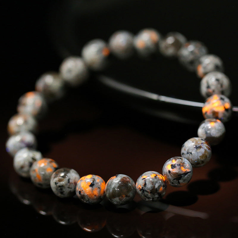 Natural Flame Stone Bead Bracelet