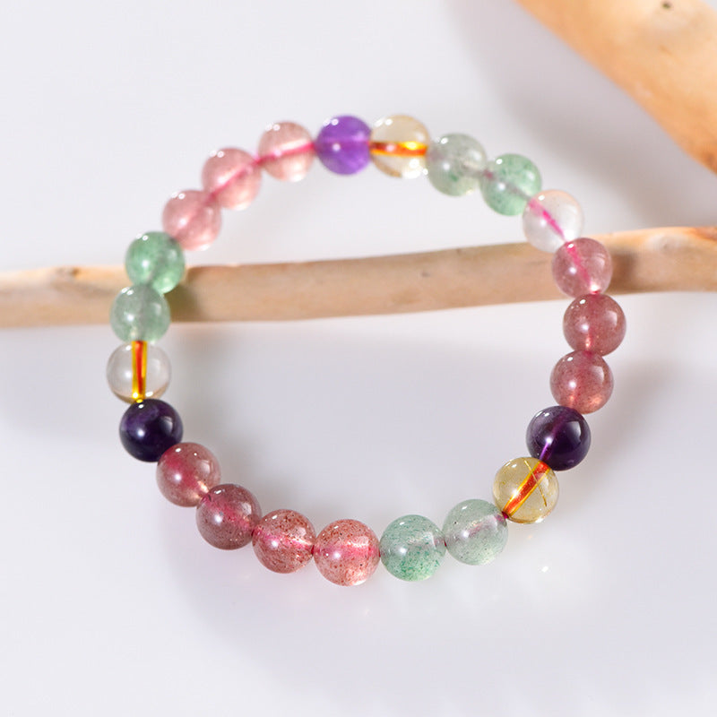 Strawberry Quartz Bead Bracelet